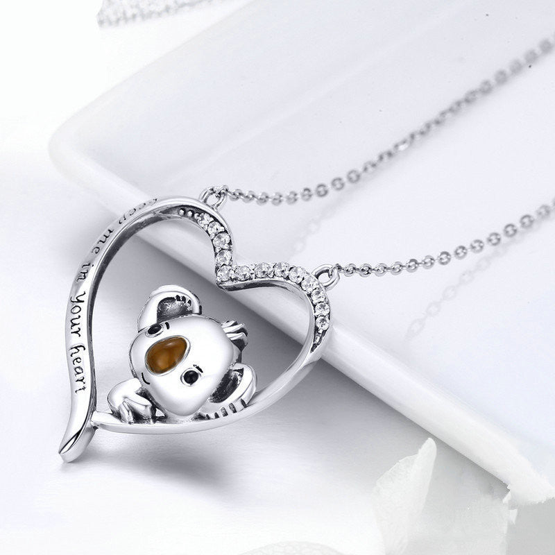 Cute Koala Necklace - 925 Silver Pendant with Adorable Koala Design