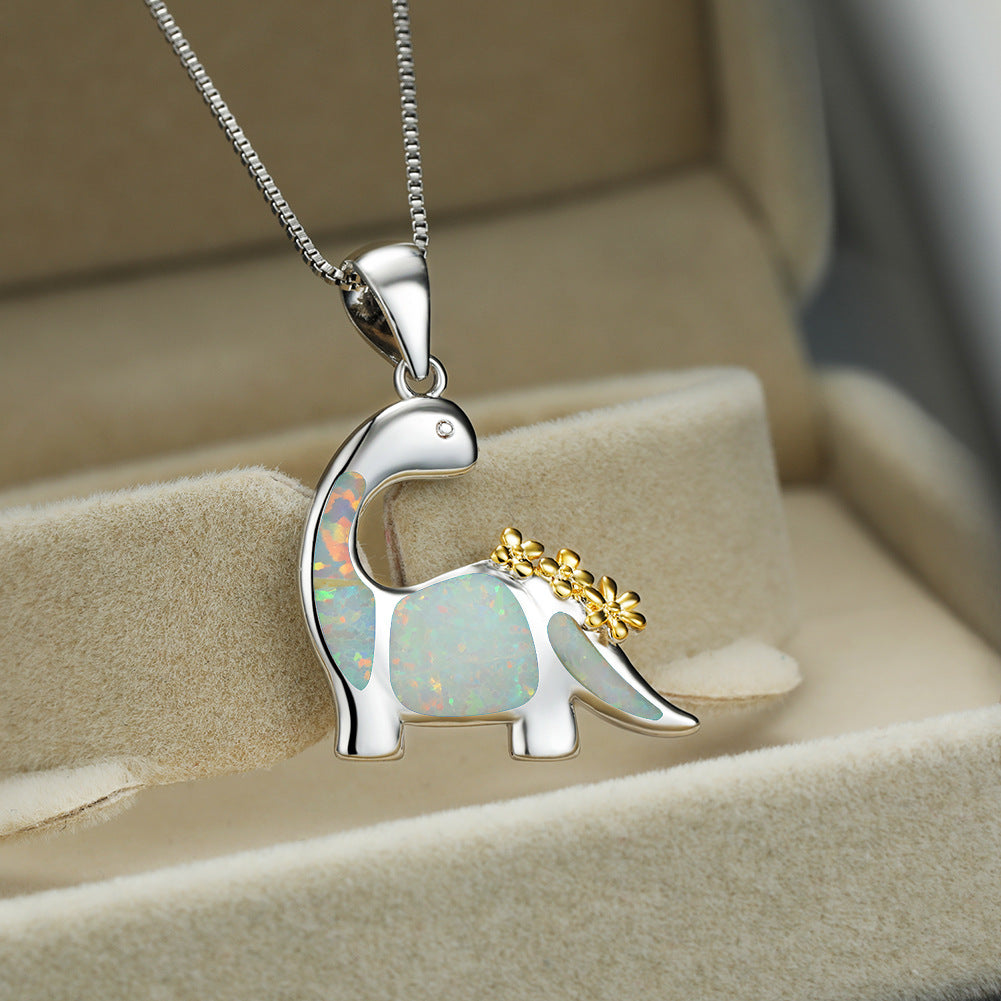 Dinosaur Cartoon Copper Animal Necklace - Unisex