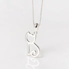 Korean Sweet Cat Necklace - Minimalist Silver Jewelry with Adorable Cat Pendant