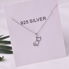 Korean Sweet Cat Necklace - Minimalist Silver Jewelry with Adorable Cat Pendant