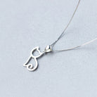 Korean Sweet Cat Necklace - Minimalist Silver Jewelry with Adorable Cat Pendant