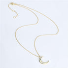 Golden Zircon Crescent Necklace - Celestial Pendant