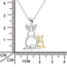 Cute Gold & Silver Rabbits Pendant 925 Silver Necklace