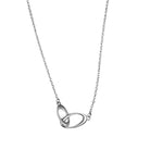 Sterling Silver Interlocking Necklace - Korean Style Women's Jewelry