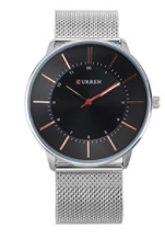 Men's Mesh Strap Waterproof Quartz Watch - Contemporary Design