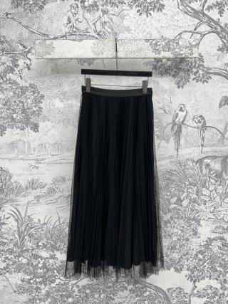 LV 25 Pleated Gauze Skirt cotton Polyester