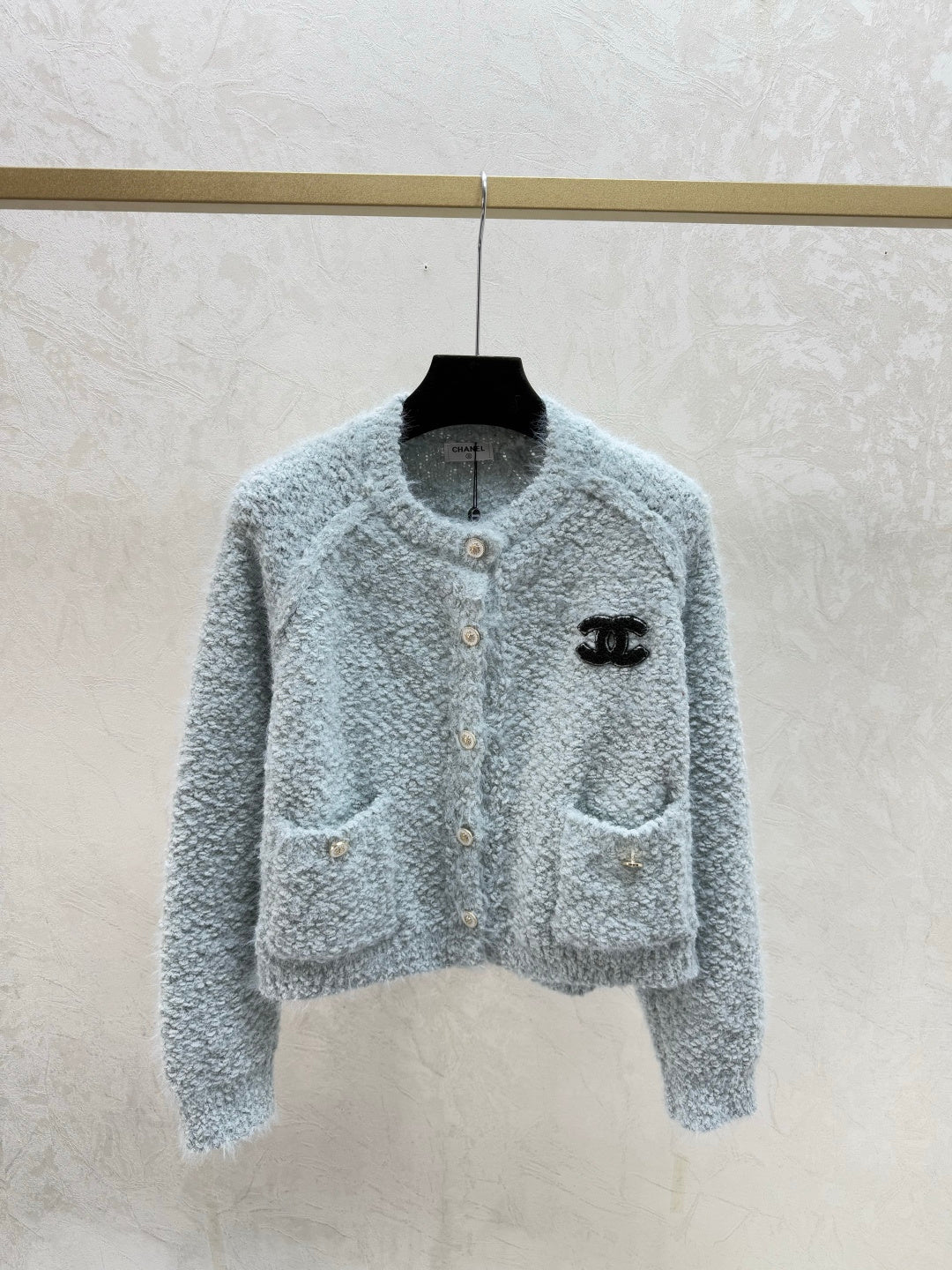 Chanel 2025 Cardigan White and Blue Wool