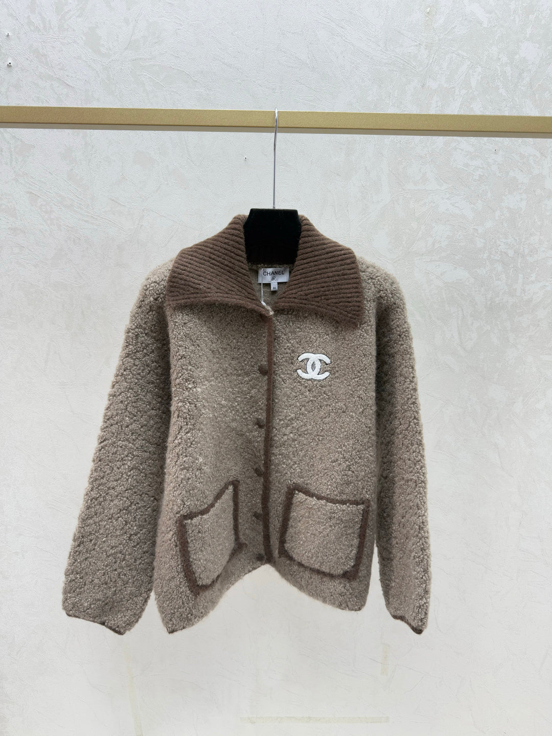 Chanel 2025 Jacket Brown and White Wool 716297