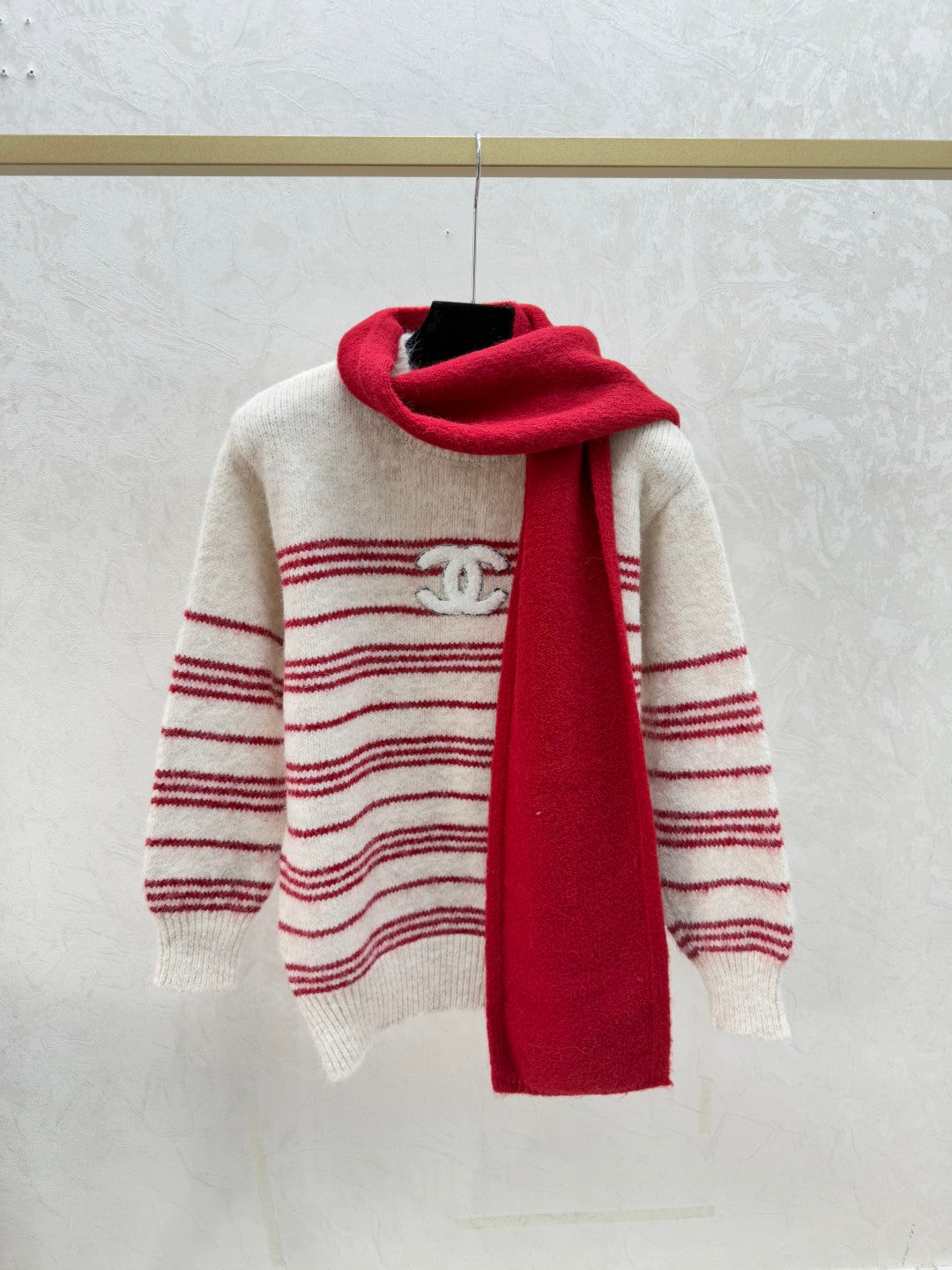 Chanel 2025 Striped Sweater Wool Mohair 734809