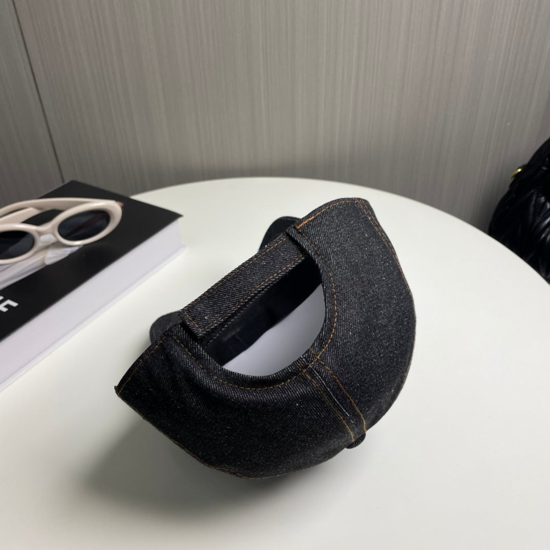 Celin Cap Black Denim Fabric 210316