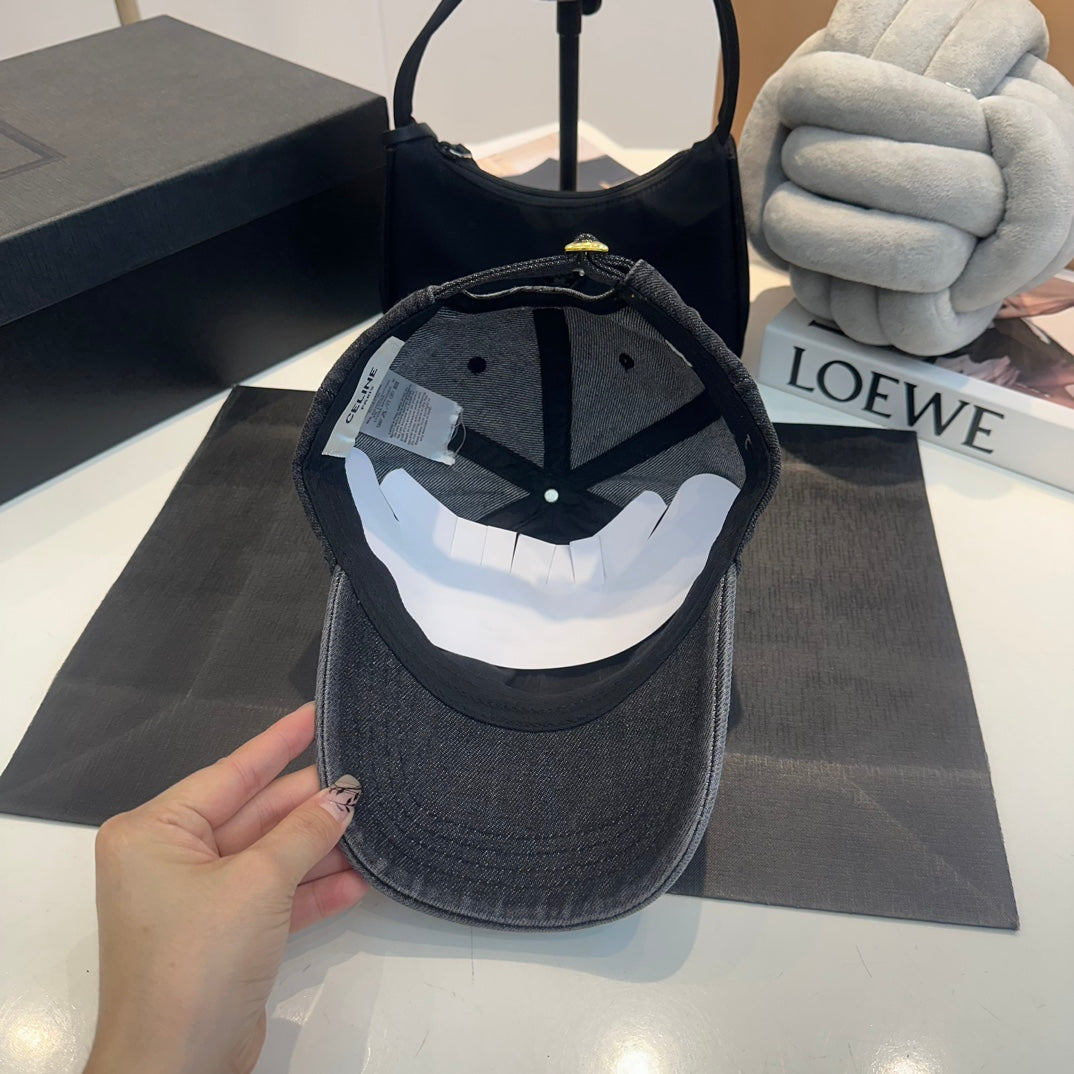 Celin Cap Smoke Black Denim Fabric 210380