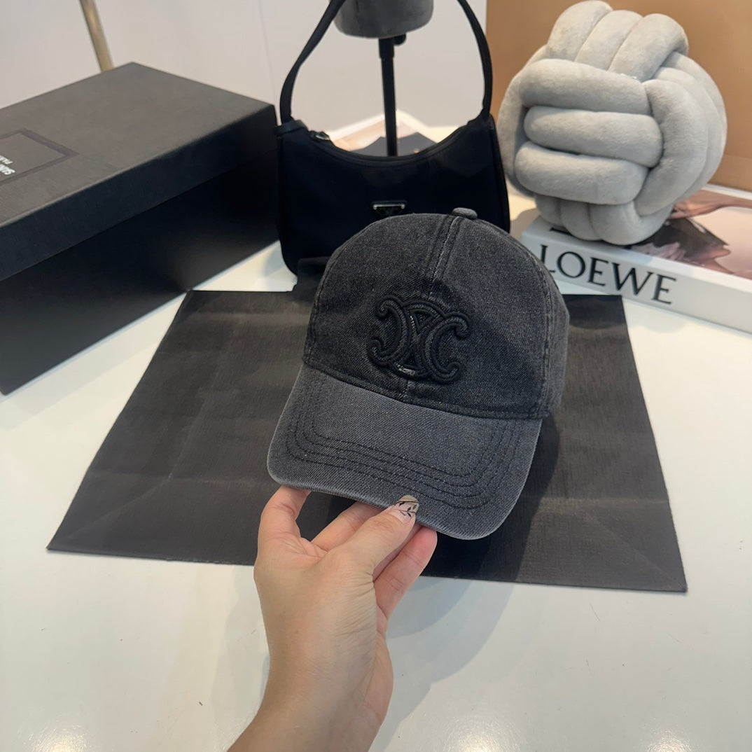 Celin Cap Smoke Black Denim Fabric 210380