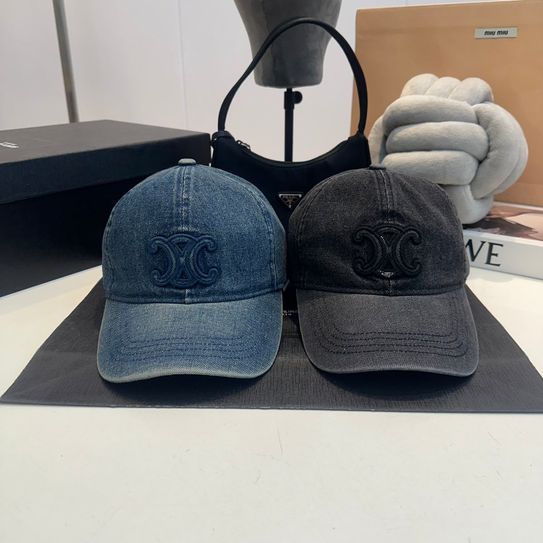 Celin Cap Smoke Black Denim Fabric 210380