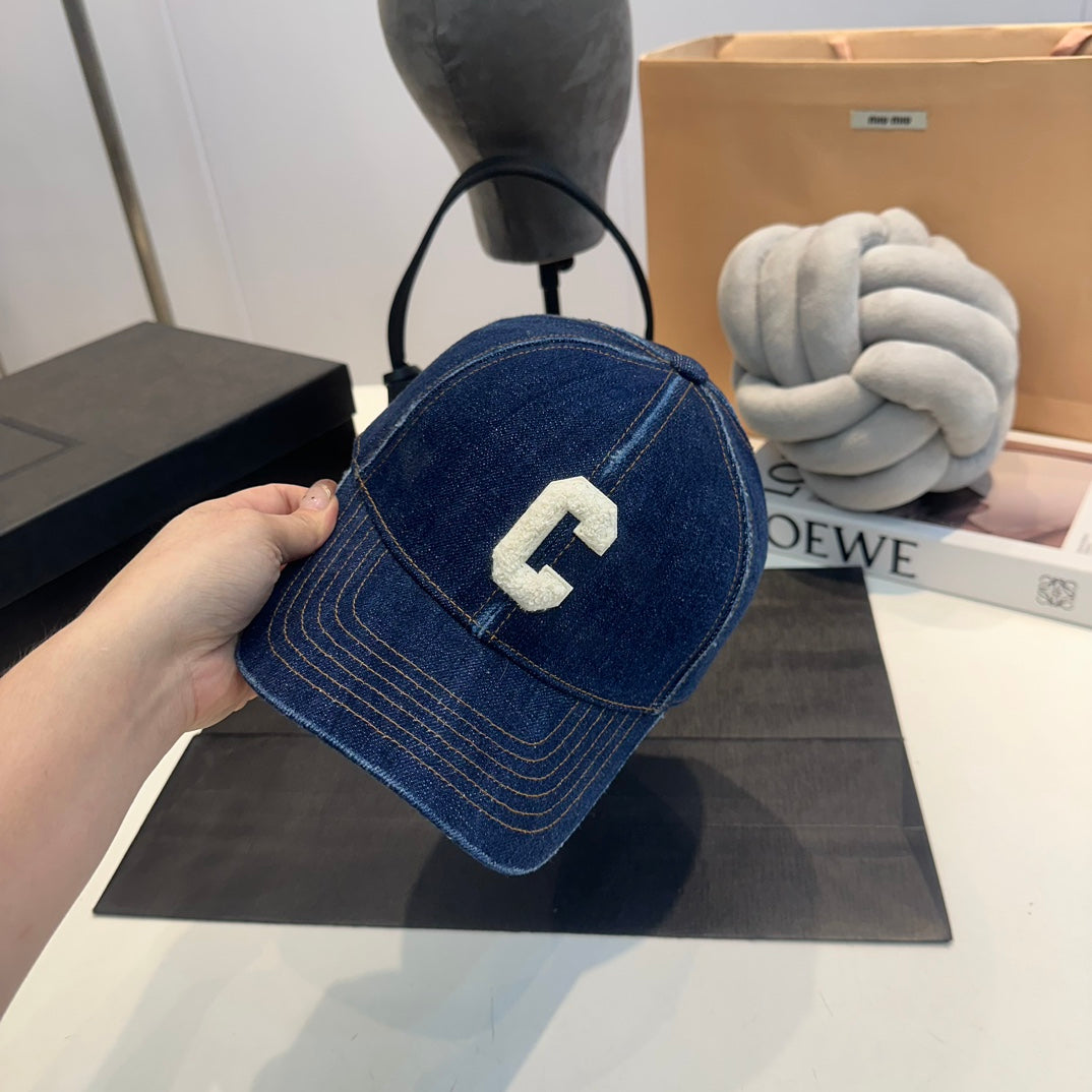 Celin Cap Blue Denim Fabric 210417