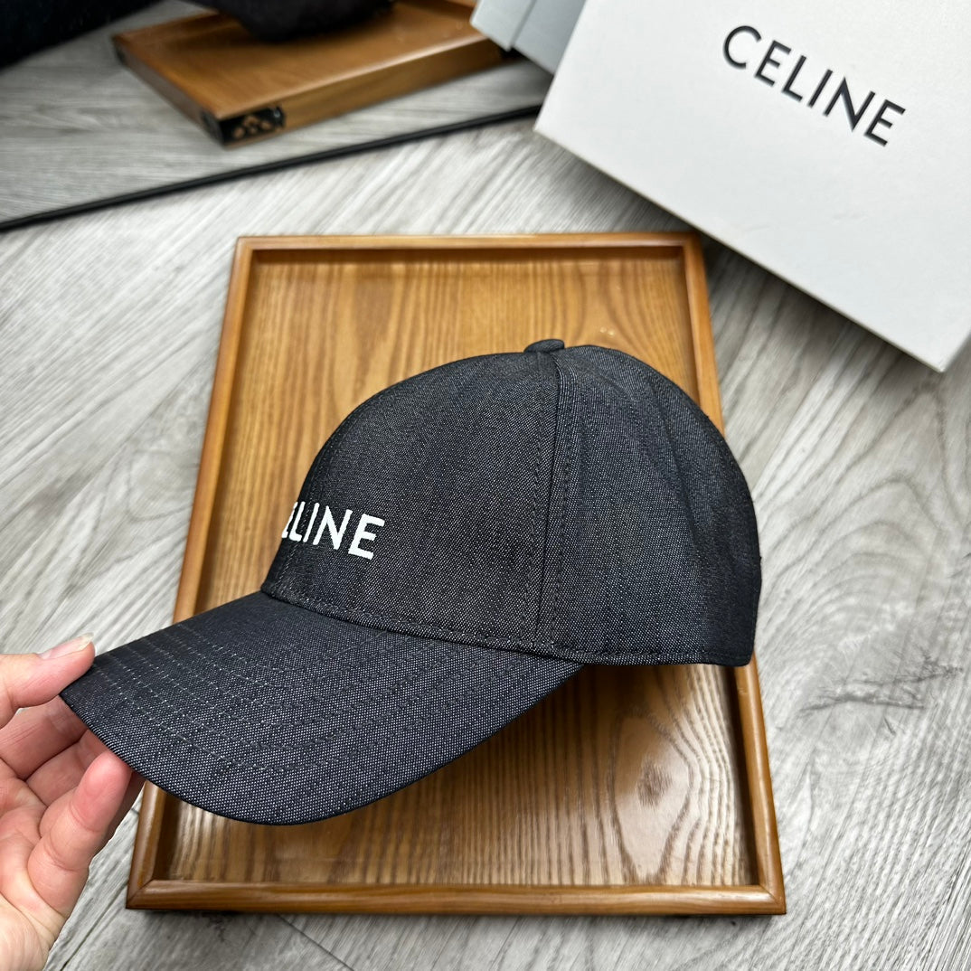 Celin Cap Black Denim Fabric 210356