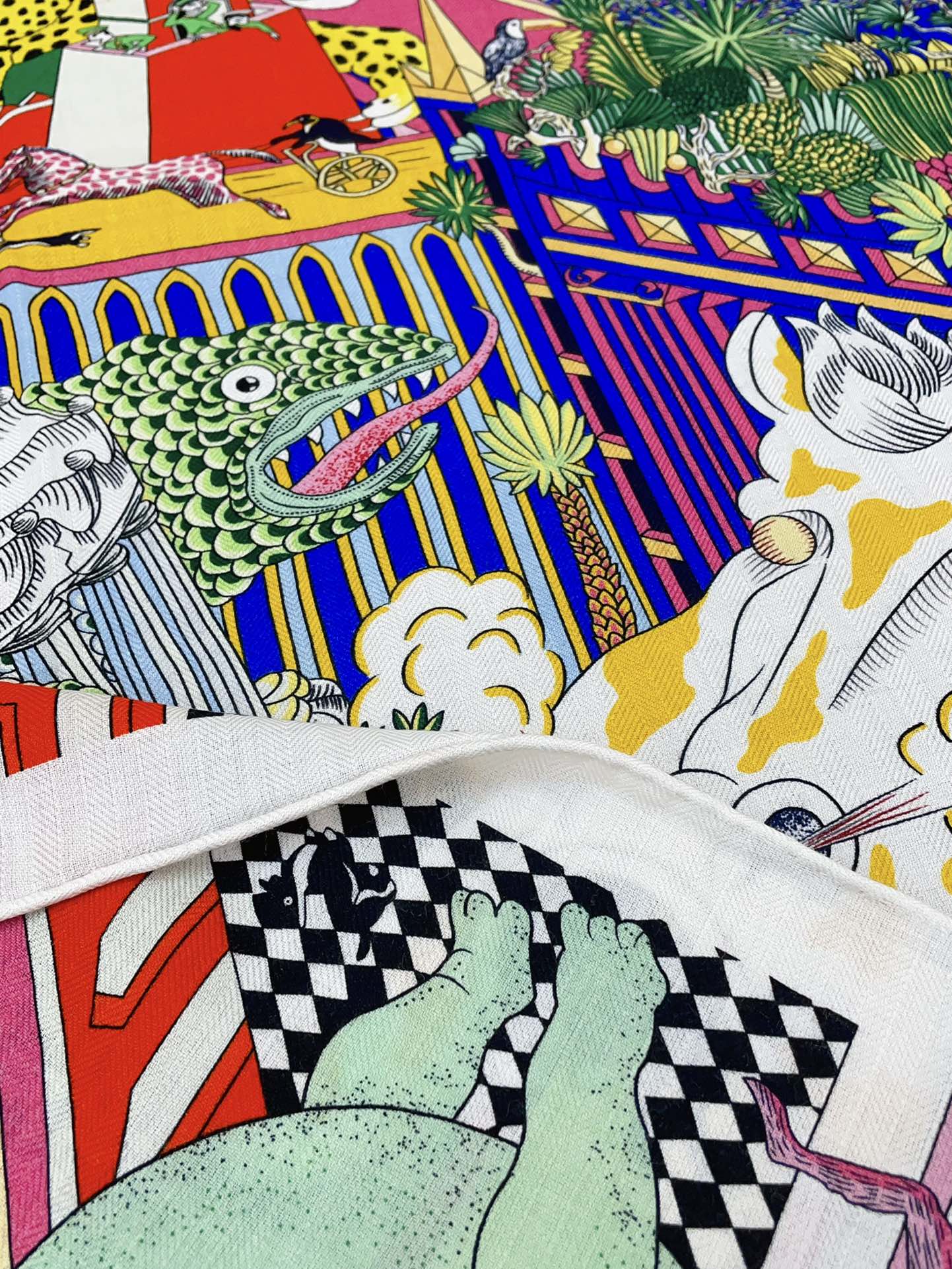 Animapolis Scarf 140 CM In Colorful Cashmere And Silk 306570