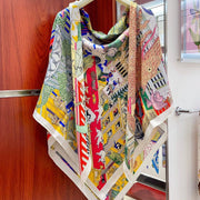 Animapolis Scarf 140 CM In Colorful Cashmere And Silk 306570