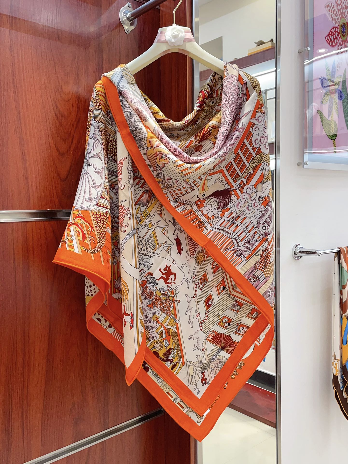 Animapolis Scarf 140 CM In Colorful Cashmere And Silk 306571