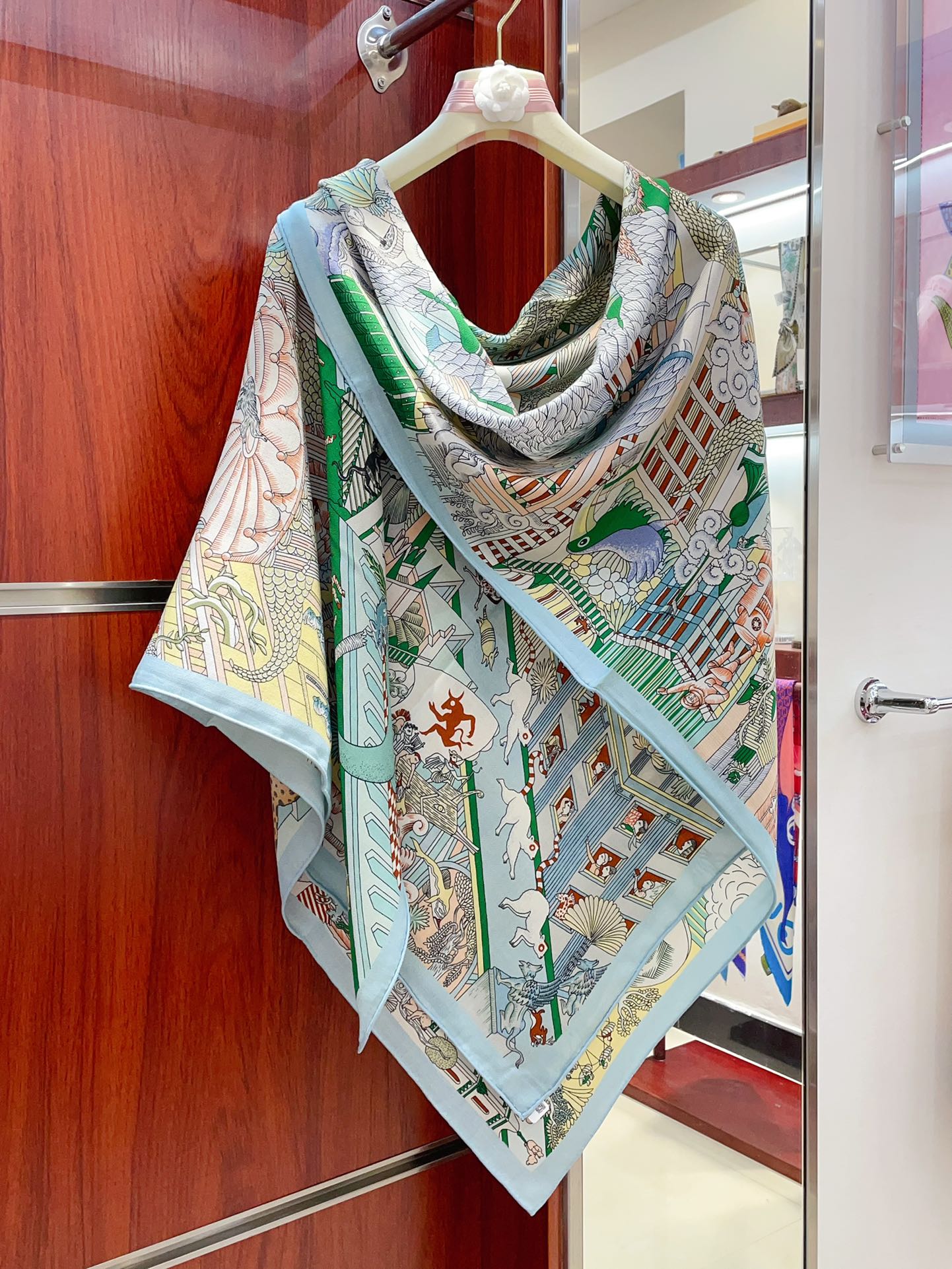 Animapolis Scarf 140 CM In Colorful Cashmere And Silk 306572