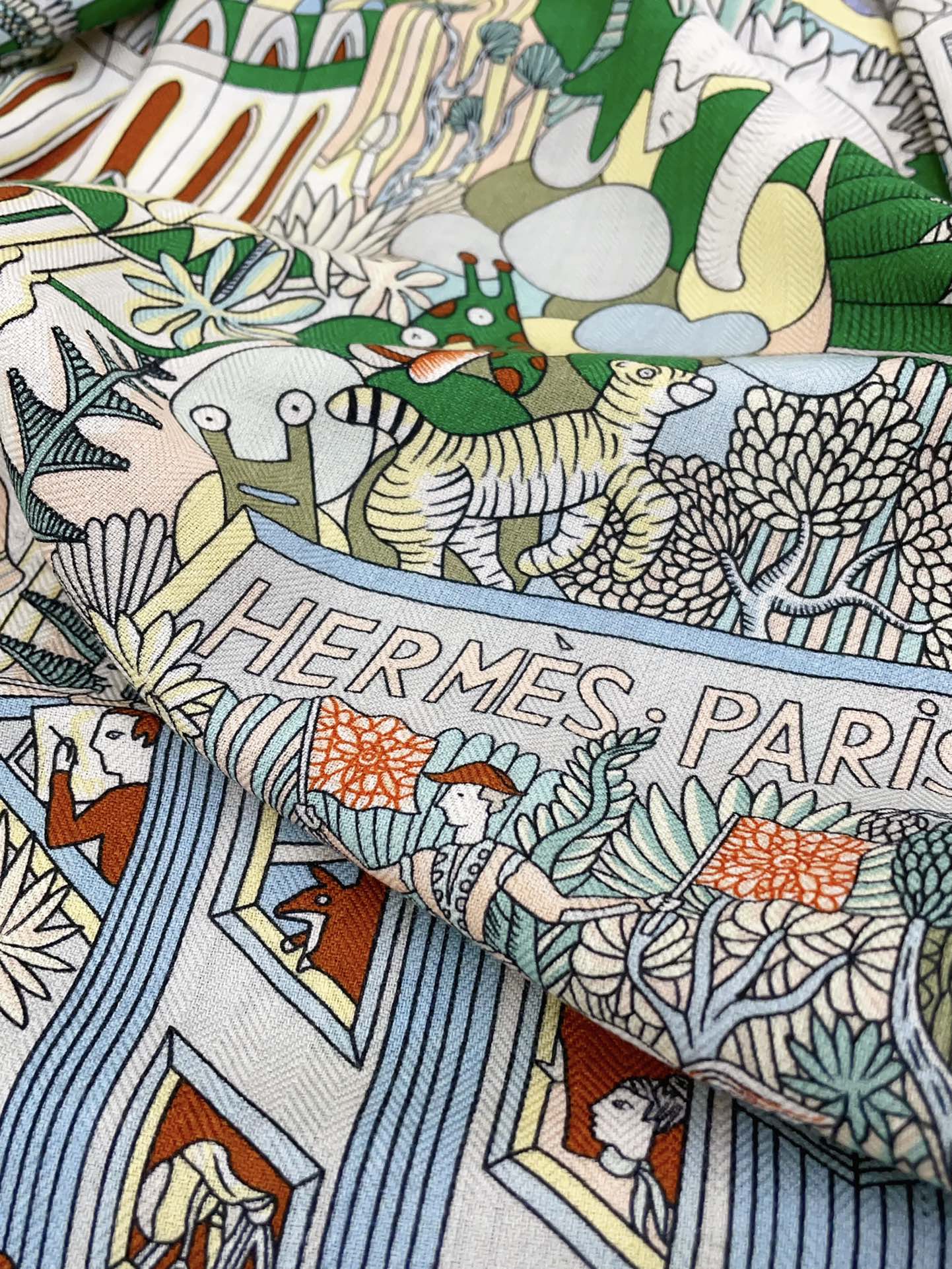 Animapolis Scarf 140 CM In Colorful Cashmere And Silk 306572