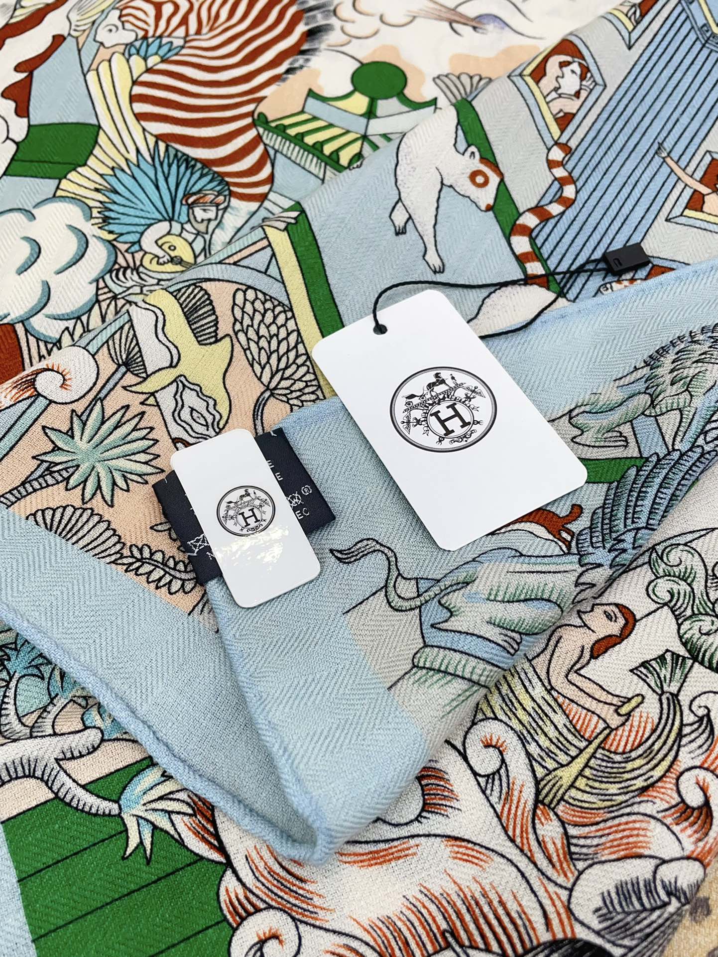 Animapolis Scarf 140 CM In Colorful Cashmere And Silk 306572