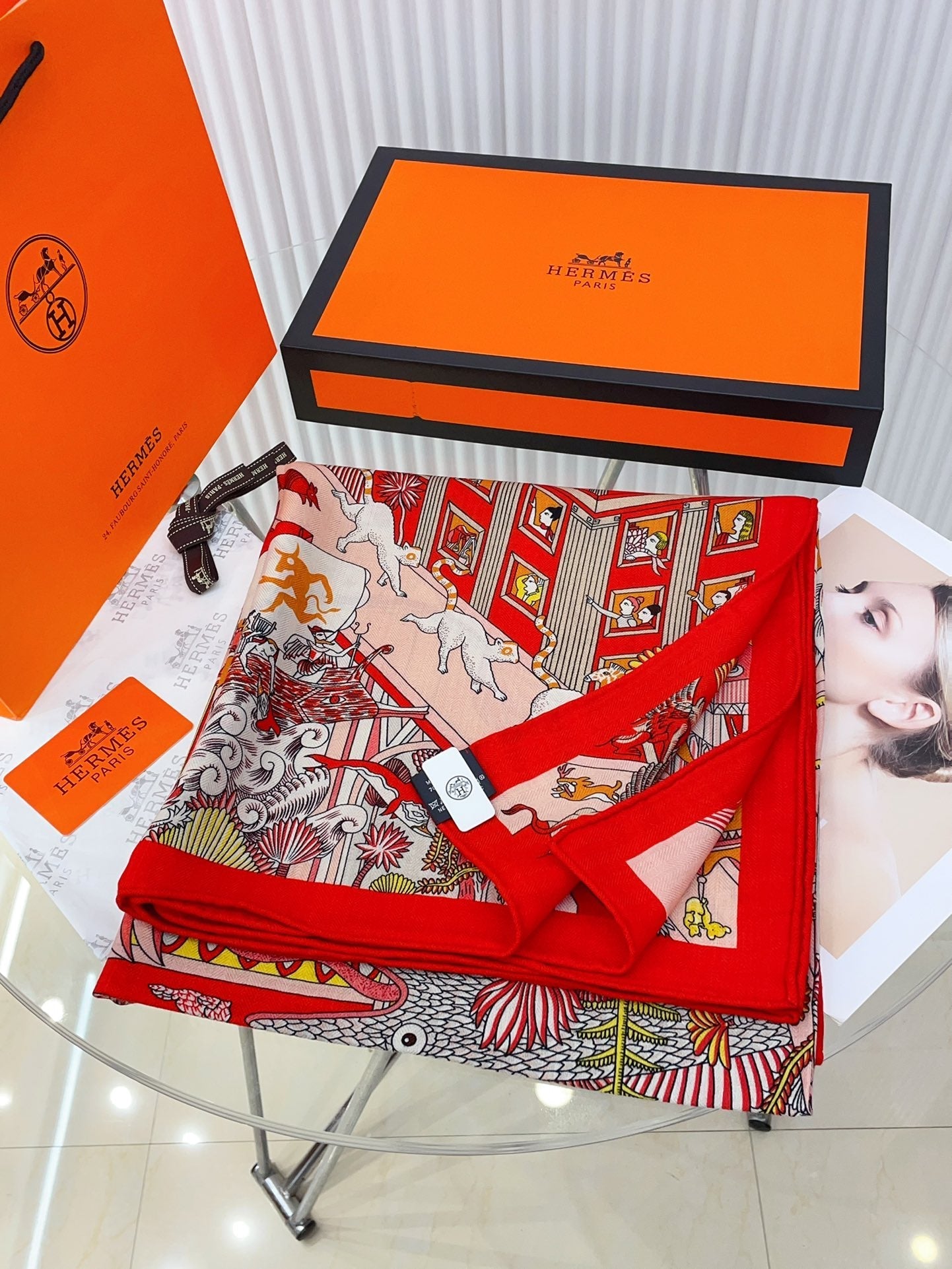 Animapolis Scarf 140 CM In Colorful Cashmere And Silk 306573