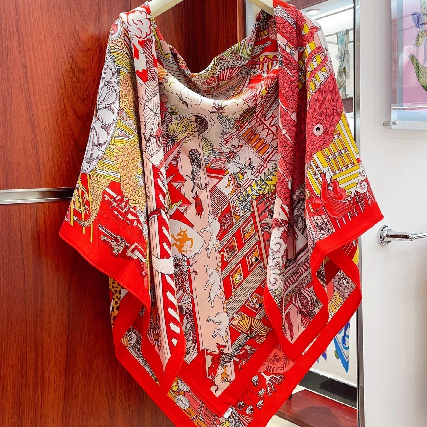 Animapolis Scarf 140 CM In Colorful Cashmere And Silk 306573