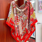 Animapolis Scarf 140 CM In Colorful Cashmere And Silk 306573