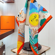 Au Royaume d'Helios Scarf 90 CM In Colorful Silk Twill 320651