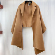 TROMPE L'OEIL STOLE IN CAMEL BROWN CASHMERE