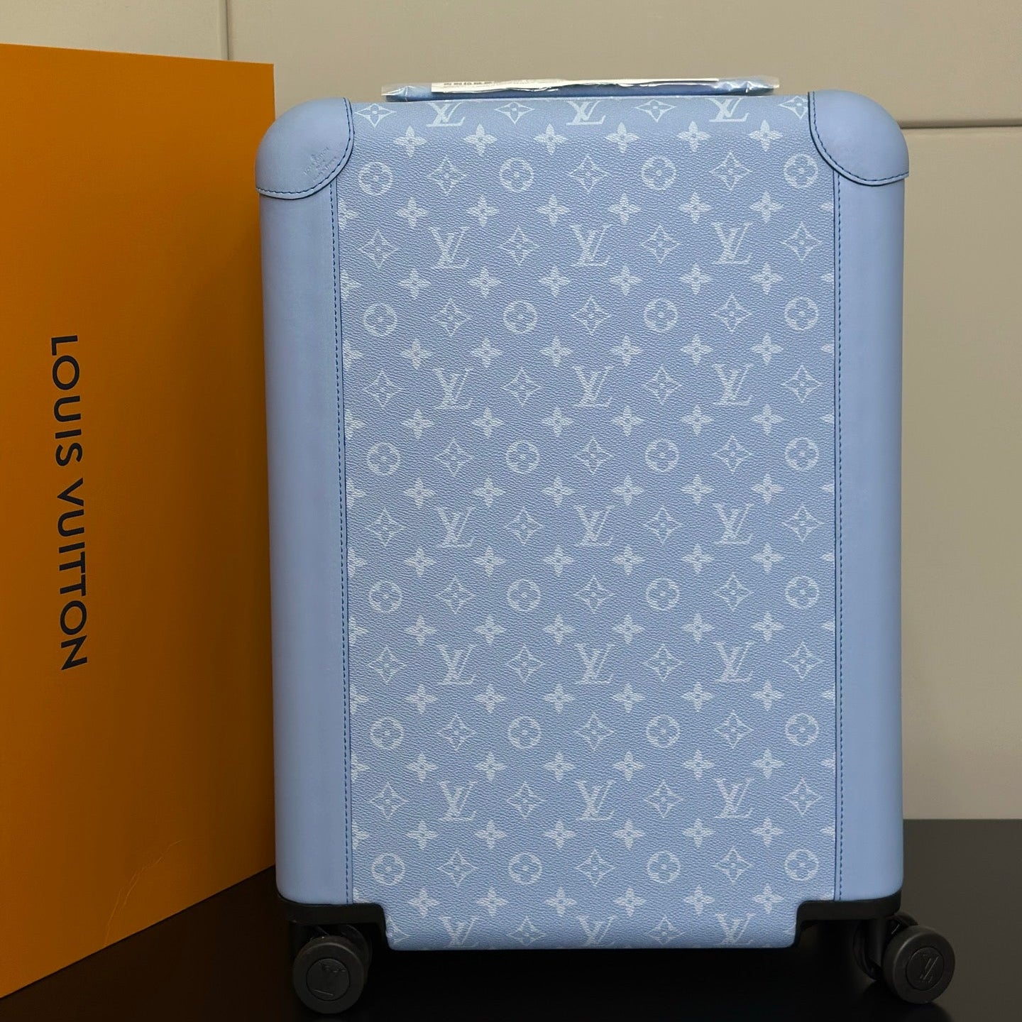 LV 2025 Horizon 55 Suitcase Sky Blue Canvas Cowhide 273840