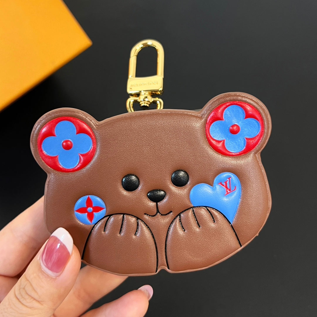 LV Teddy Bear Earphone Bag Charm