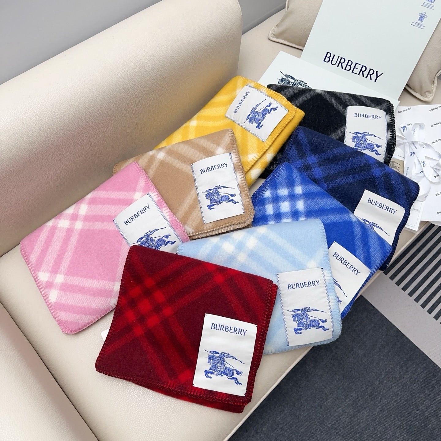 BBR Double-Sided Scarf 182CM Yellow Cashmere 293326