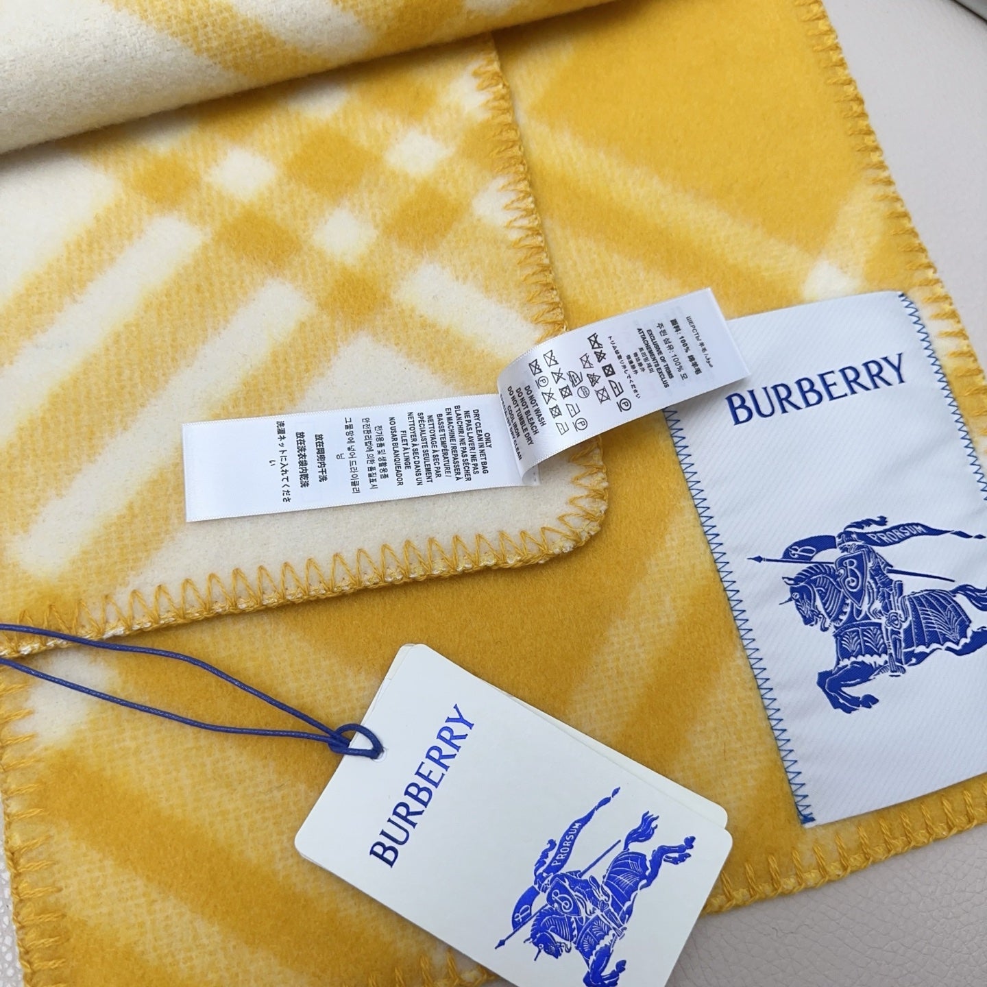 BBR Double-Sided Scarf 182CM Yellow Cashmere 293326