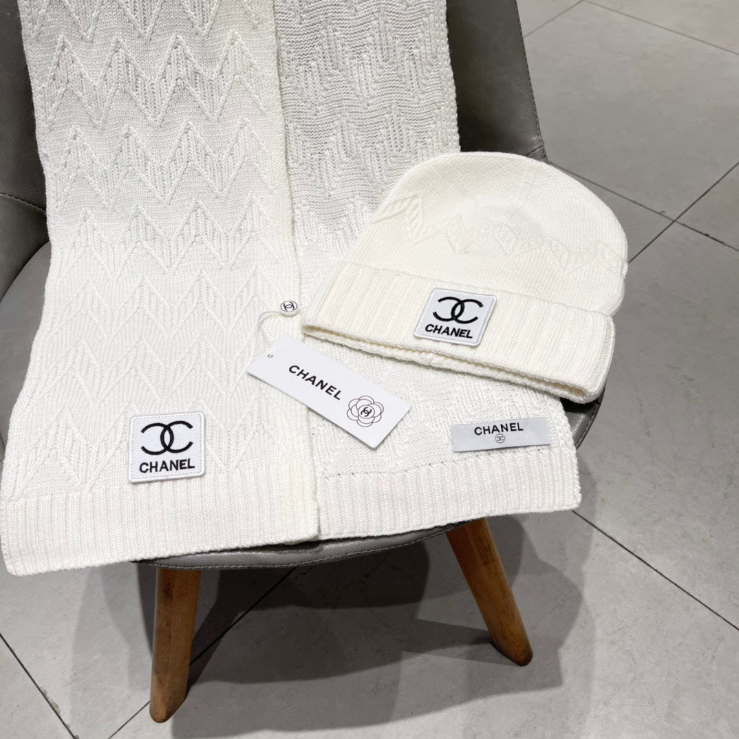 SET BEANIE HAT AND SCARF WHITE 427885