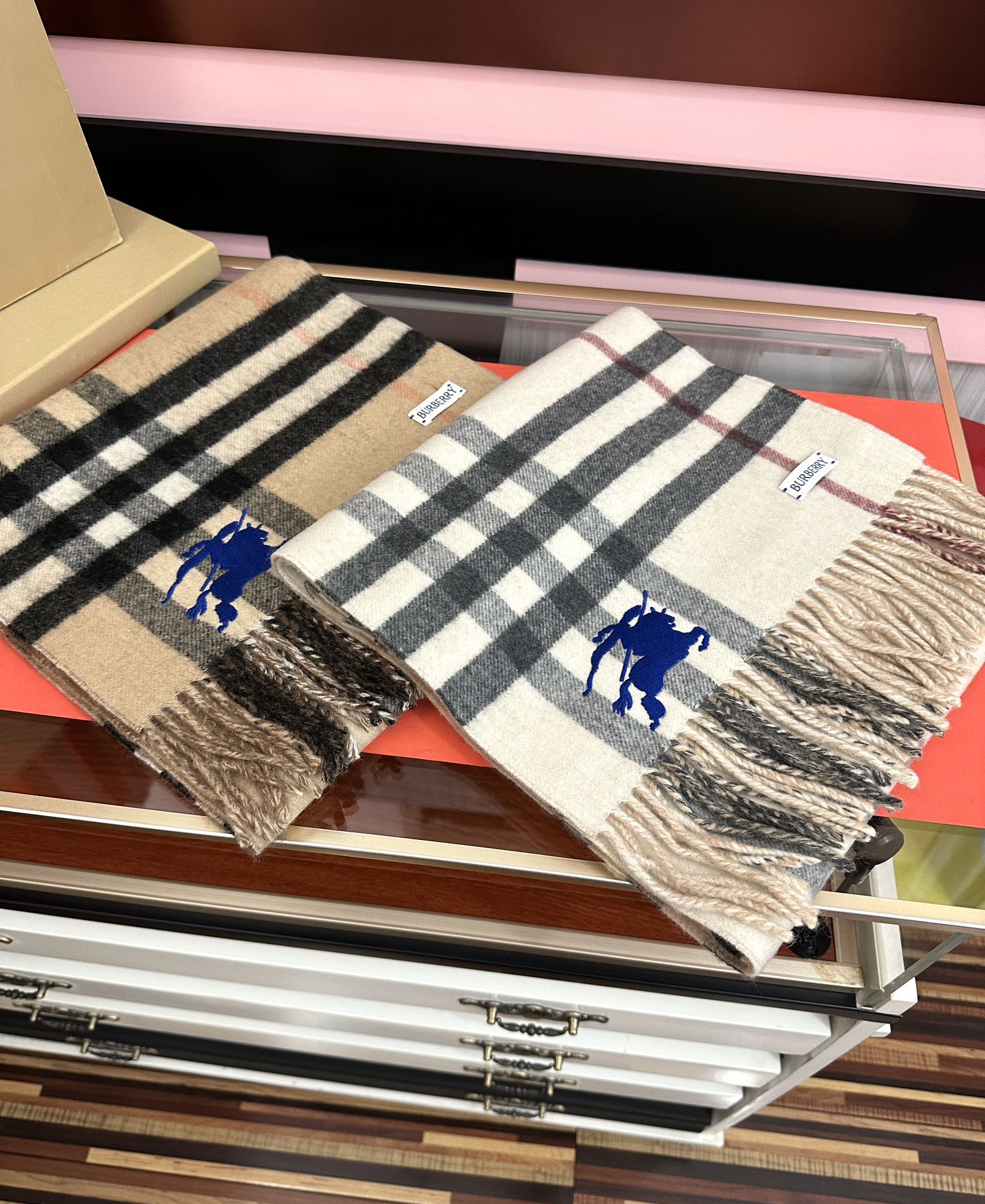 BBR Double-Sided Scarf 160CM Cream Cashmere 292960