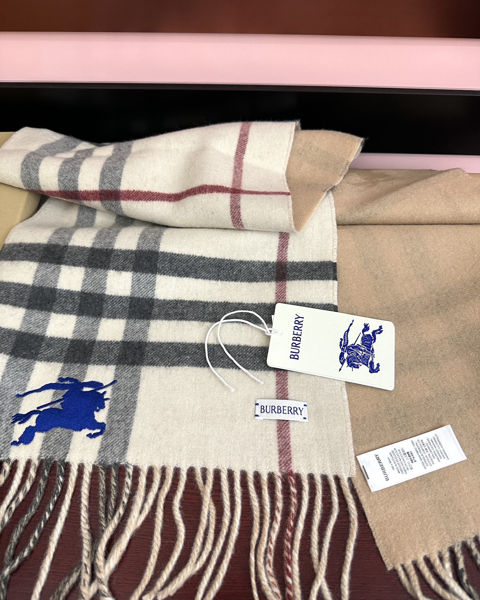 BBR Double-Sided Scarf 160CM Cream Cashmere 292960