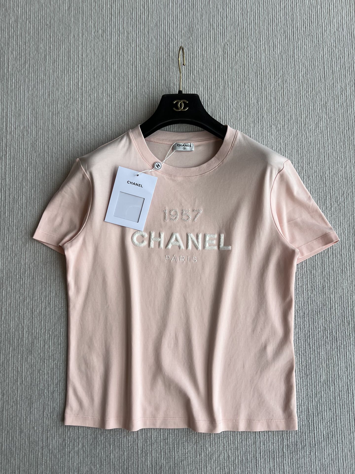 CC 25 Embroidery Round Neck Sleeved Short Cotton