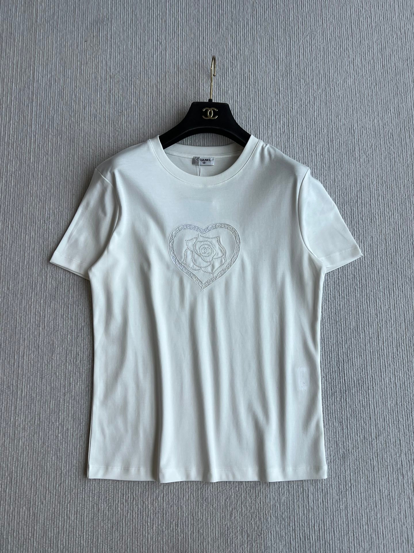 CC 25 Embroidered Beaded Short Sleeve Top Cotton