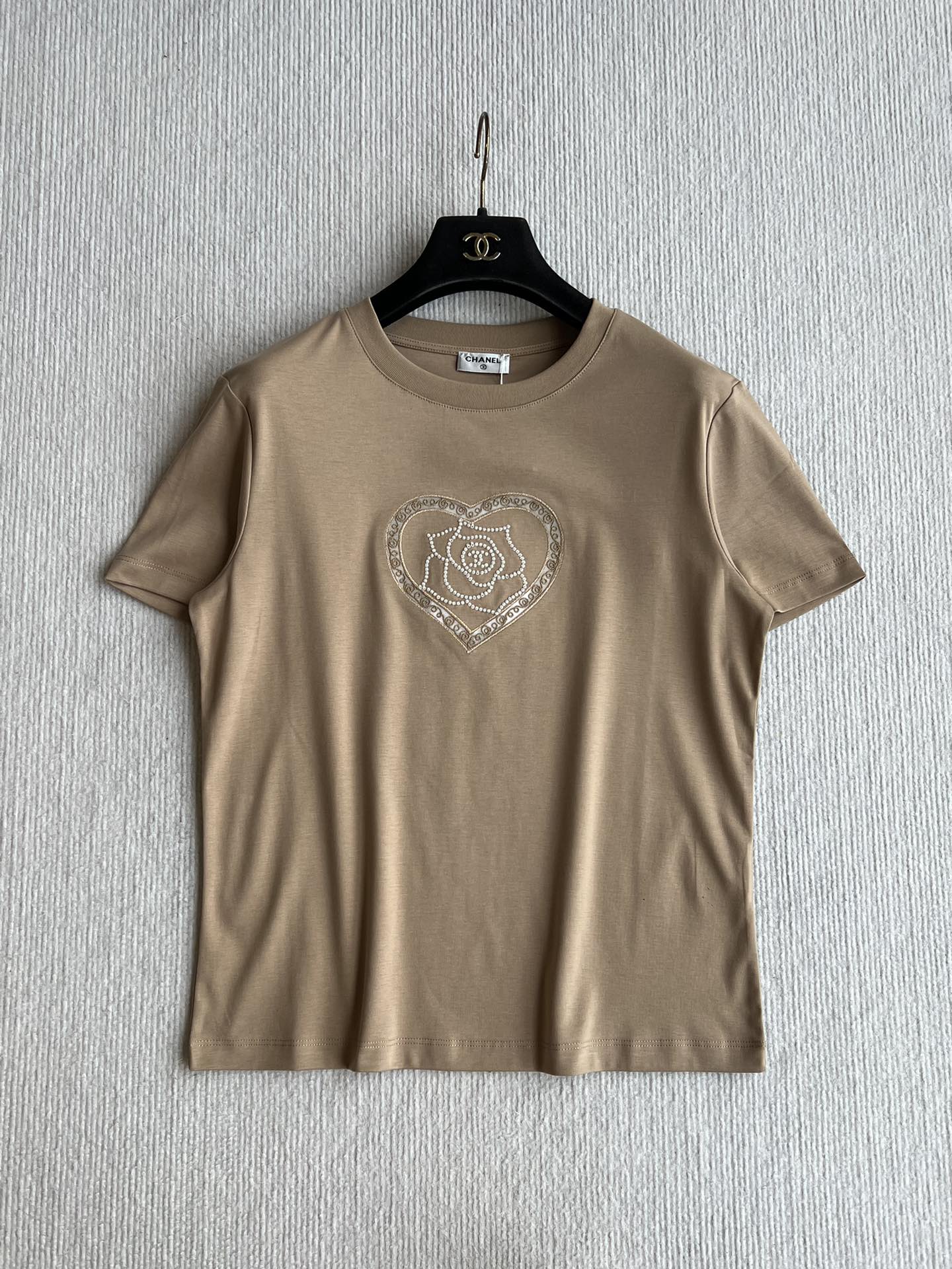 CC 25 Embroidered Beaded Short Sleeve Top Cotton