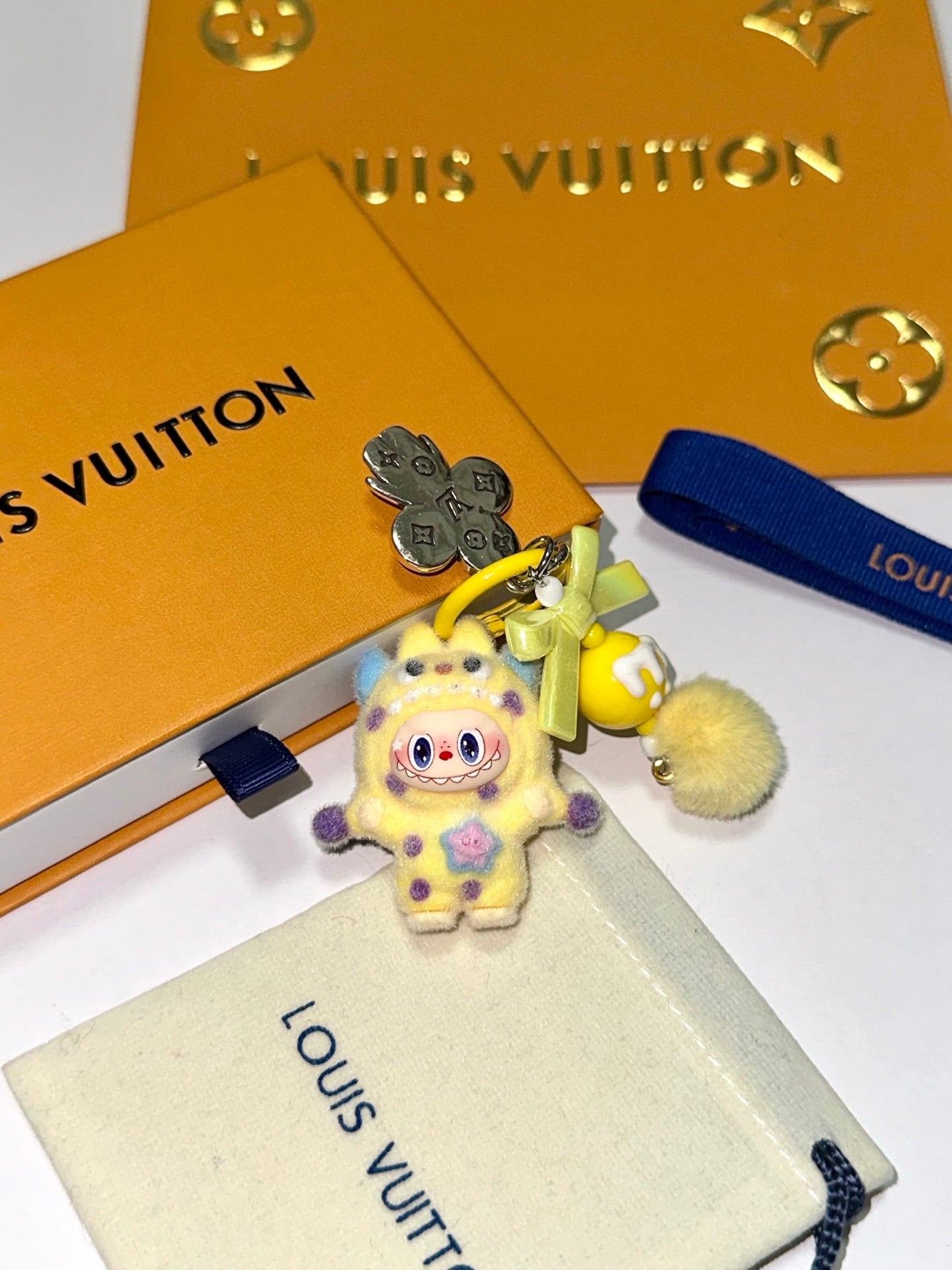 LV Yellow Pop Mart Labubu Charm
